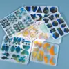 Molde de Resina de Cristal de Amapola DIY Forma Irregular Pendiente Colgante Joyería Molde de Silicona