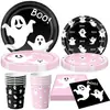 Decorações de Festa Temática de Fantasma para Halloween da Amazon em Preto e Rosa, Artigos de Festa Festivos, Banners e Adereços