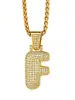 Amazon Transfronterizo Nuevo Collar con Colgante de 26 Letras Estilo Hip-Hop Moda Personalidad Cadena para Clavícula de Hombre Accesorio para Fiesta