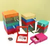 Caja de suspensión de película de PE, caja de extracción de impresión, caja de joyería transparente, caja de almacenamiento antioxidante para aretes y collares, embalaje de joyería