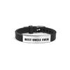 Pulseira de Silicone Europeia e Americana Transfronteiriça Pulseira de Relógio de Silicone Presente de Feriado para Tio Família Gravação em Aço Inoxidável Joia de Mão Popular
