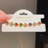 Pulsera redonda de circonita cúbica colorida, chapada en oro de 14 quilates - un diseño lujoso y de alta gama, una pieza de joyería única y elegante, disponible al por mayor