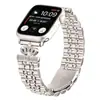 Adecuado para los nuevos relojes inteligentes Apple 1-10, Correa para la corona Apple Watch Ultra con Banda de Acero de Siete Perlas Tachonada de Diamantes