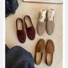 A Nova Versão de Pele de Ovelha é Super Confortável de Usar~ Mocassins Planos Slip-On de Pele de Ovelha com Bico Redondo e Pontudo Estilo Francês para Mulheres, Couro Genuíno