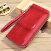 Cartera larga de cuero Marute para mujer con cremallera, bolsa para teléfono, clutch de moda simple, monedero de charol al por mayor
