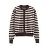 Roupas Europeias e Americanas Transfronteiriças Aliexpress Moda Popular Casual Tricô Gola Redonda Manga Longa Gola Redonda Manga Longa Jaqueta Curta