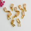 Hebilla colgante con forma de semilla de melón de diamante y circonita microincrustada envuelta en oro de 18 quilates, hebilla con clip de jade, accesorios de joyería para bricolaje, hebilla con clip de jade