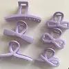 Pinza de Agarre para Cabello con Lazo Suave y Fresco, Temperamento Dulce, Moda, Morado Cremoso, Pinza de Tiburón, Disco para el Cabello, Parte Posterior de la Cabeza, Media Recogida