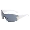 Gafas de Sol Europeas y Americanas Nuevas Y2K Mileniales Hot Girl Sin Marco Estrella de Cinco Puntas Una Pieza Estilo Aviador para Mujer