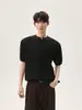 Suministro Exclusivo Transfronterizo Estilo Coreano Simple Estilo Old Money Camiseta Casual de Punto de Manga Corta Camisa Polo Top Versátil Cleanfit