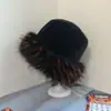 Sombrero Mongol para Otoño e Invierno, Sombrero de Pescador de Felpa de Piel Sintética de Visón, Cálido y Protector de Orejas, Moderno, Suave y Engrosado para Invierno, Sombrero Mongol de Copa Plana