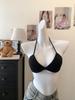 Roupa íntima sexy estilo francês, com bojo triangular, respirável, peito pequeno, confortável, costas bonitas, garota gostosa, novo sutiã sem alças de verão