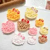 Gato Waffle Lindo Cabeza de Comida Juguete Hecho a Mano DIY Pegamento de Crema Accesorios de Resina Piezas Pequeñas Materiales para Joyería Al por Mayor