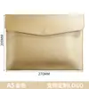 Bolsa de Documentos de Cuero A4 Bolsa de Documentos Personalizada Bolsa de Información Impermeable Oficina de Negocios Botón a Presión Bolsa de Almacenamiento Engrosada Logo Impreso