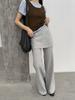 Pantalones de Punto para Mujer Evertrue con Cortinas Otoño Nuevo Estilo Coreano Rectos de Cintura Alta Ajustados Casuales 93569
