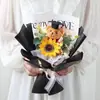 Ramo de oso doctor temporada de graduación muñeco de dibujos animados flores para parejas estudiantes regalos creativos ramo de punto de dibujos animados muñeco