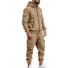 Conjunto de duas peças de fleece transfronteiriço Amazon conjunto de inverno com capuz moda masculina novo estilo conjunto esportivo masculino com capuz