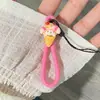 Lanyard Corto para Teléfono con Diseño Creativo Lindo de Dibujos Animados, Llavero de Memoria USB, Correa Antiperdida para Teléfono, Correa de Anillo para Dedo