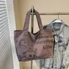 Bolsa Tote de Lona Grande Capacidade Casual para Mulheres 2026 Novo Estilo da Moda Bolsa de Mão para Passeio Bolsa de Compras Bolsa de Ombro para o Dia a Dia