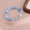 Nueva Pulsera China Luz de Luna Blanca Oro Seda Jade Aguamarina Púrpura Litio Rosa Cristal Pulsera Combinable Moda Nacional