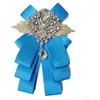 Banquete de Bodas para Hombre de Gama Alta Estilo Británico Lazo Flor de Pedrería Cuello Florido Corbata de Lazo Traje Formal Cuello Flotante Profesional Flor