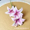 Lírio de Três Cabeças Flor Impressa em 3D Decoração de Mesa de Sala de Jantar de Sala de Estar Arranjo de Flores de Parede de Fundo Flor Artificial Jardim de Monet Fundo 3D Decoração de Casamento