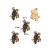 Accesorios para Joyería de Aleación con Goteo de Aceite DIY Colgantes de Mariposa Oscura Murciélago Pendientes Pendientes Pulsera Colgante W508