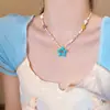 Collar Colorido Dopamina de Verano Adecuado para Vacaciones en la Playa Viajes Cadena para Clavícula Collar con Lazo