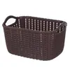 Cesta de Almacenamiento Creativa de Mimbre de Imitación Plástico Hueco Organizador de Desorden de Escritorio Cesta de Almacenamiento Cubo de Almacenamiento para Ropa Cosméticos de Baño