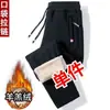 Pantalones Gruesos Forrados de Borrego de Invierno para Hombre, Casual, Holgados, Tallas Grandes, Deportivos, Pierna Recta, Cálidos