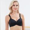 Sutiã fino franzido de tamanho grande direto da fábrica, sexy, sem aro, sutiã liso, não magnético, lingerie para mulheres de meia-idade e idosas