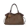 Bolso minimalista de gamuza estilo coreano para mujer, nuevo modelo otoño e invierno 2026, bolso de hombro casual para el día a día, bolso tote de gran capacidad