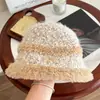 Gorro de Lana Retro de Bloques de Color de Invierno para Mujer Mostrando la Cara, Gorro de Pescador de Lana Tejida Cálido de Bloques de Color Pequeño de Alta Gama con Cubre-bocas