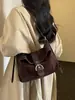 Bolso de hombro de alta gama, estilo francés, vintage, con un diseño único, gran capacidad, material de lona, color-blocking y adecuado para ir al trabajo.; un bolso bandolera elegante para mujer