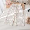 Pantalones antimosquitos de verano para niñas, estilo occidental, con ondas, holgados y de pierna ancha, ligeros, finos, transpirables y con aire acondicionado.