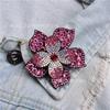 Flor de Zapatos con Patrón de Flor de Pedrería Estilo Coreano DIY de Fabricante, Doble Capa, Accesorios para Zapatos, Corbata de Moño de Cristal, Material para Coser a Mano