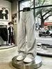 Pantalones cargo deportivos plisados para hombre estilo americano, nuevo modelo 2026, pierna ancha holgada, moda urbana versátiles casuales