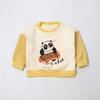 Suéter de cuello redondo con mangas de terciopelo retro para niños y niñas, otoño e invierno, cálido e informal, para bebés