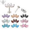 Guanzhiniu Titanio ASTM F-136 Joyería para perforaciones Uña para labio con diente interno en forma de ojo de caballo Circonita Opalo Aretes en stock al por mayor