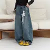 Jeans Anchos Brillantes para Niñas 2026 Nuevo Estilo Otoño para Niñas Mayores, Estilo Coreano Casual con Acentos de Pedrería