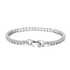 Pulseira de Prata S925 Huasheng Jewelry Linha Única Cravejada com Zircônia Diamante Venda Direta da Fábrica Atacado