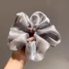 Elástico Elegante Estilo Coreano Dongdaemun con Aspecto de Perla para Mujer, Accesorio de Lazo para el Cabello Moderno y Único