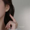 Aretes de Amor con Goteo de Pegamento Dulce Estilo Coreano para Mujer Plata Esterlina S925 Simples Súper Brillantes con Zirconia con Forma de Corazón Exquisitos