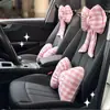 Apoio de Cintura para Carro Quatro Estações Universal Simples Fita de Laço para Carro Almofada Lombar Popular na Internet Decoração de Carro Travesseiro de Encosto de Cabeça
