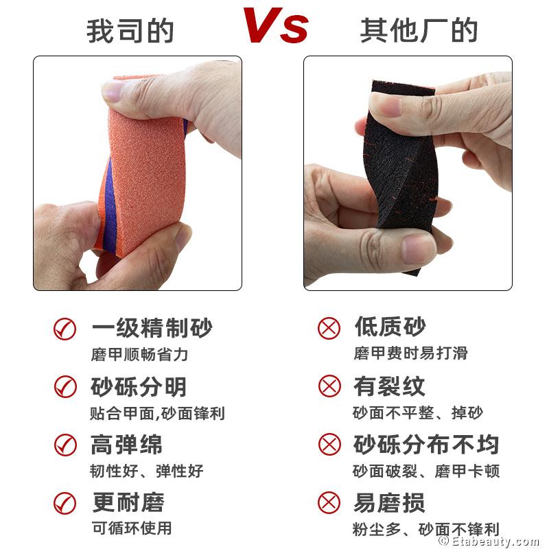 双面海绵指甲锉方块美甲挫条指甲打磨块抛光块修甲工具