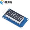 Módulo de pantalla de tubo digital de 4 bits con punto de reloj LED de brillo ajustable controlador TM1637 cuatro bits