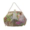 Bolso de Mujer Moderno Estilo Chino Yuezi 2026 Verano Nuevo Versátil Elegante Bolso de Hombro Cruzado con Cadena de Perlas y Bordado