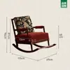 Mecedora de Madera Maciza, Sillón Sofá Estilo Antiguo, Silla para Descanso en Balcón de Casa, Silla Reclinable y para Dormir, Sillón Perezoso con Reposabrazos
