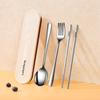 Conjunto de Louça Portátil 316 Aço Inox Panela de Colher Chopsticks Creme Caixa de Armazenamento de Vento Único Chopsticks Spoon