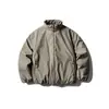 Roupas Vintage 2025 Inverno Novo Jaqueta de Algodão com Gola Alta Estampada Casal Americano Básico Simples Cor Sólida Casaco de Algodão Quente